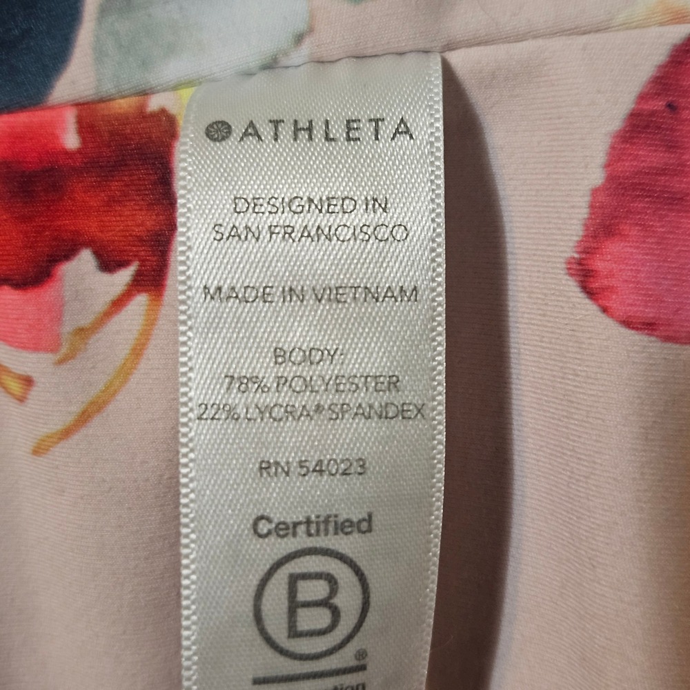 Athleta Elation 7/8 Tight Painted Flower Orchid Pink Athletic Yoga Workout Sz XL - Picture 4 of 10
